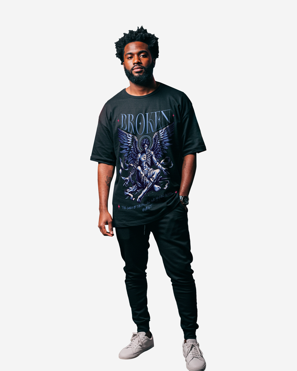 G West Broken Oversized Men's T-Shirt